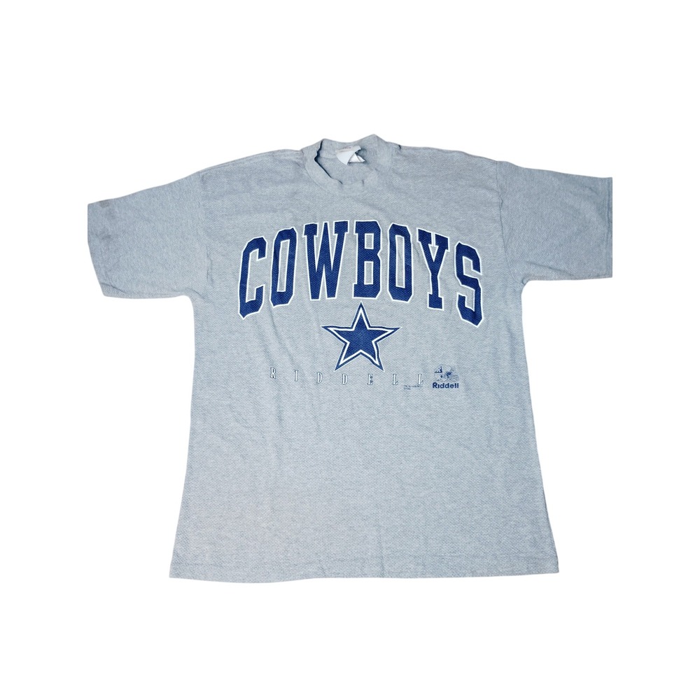 Vintage 1993 Riddell Dallas Cowboys T-Shirt Mens Medium Grey NFL Made in USA